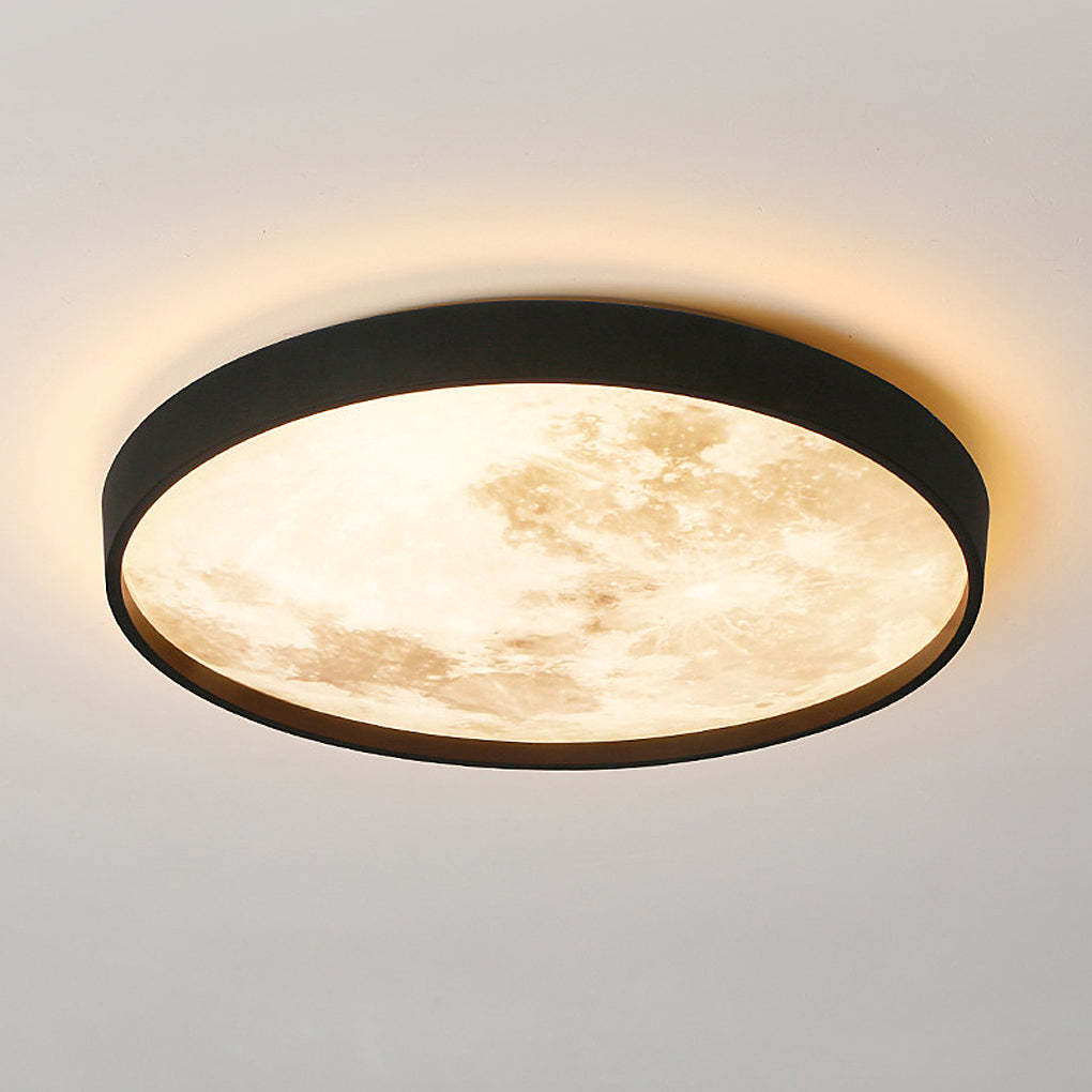 Moon Dimmable LED Modern Flush Mount Light