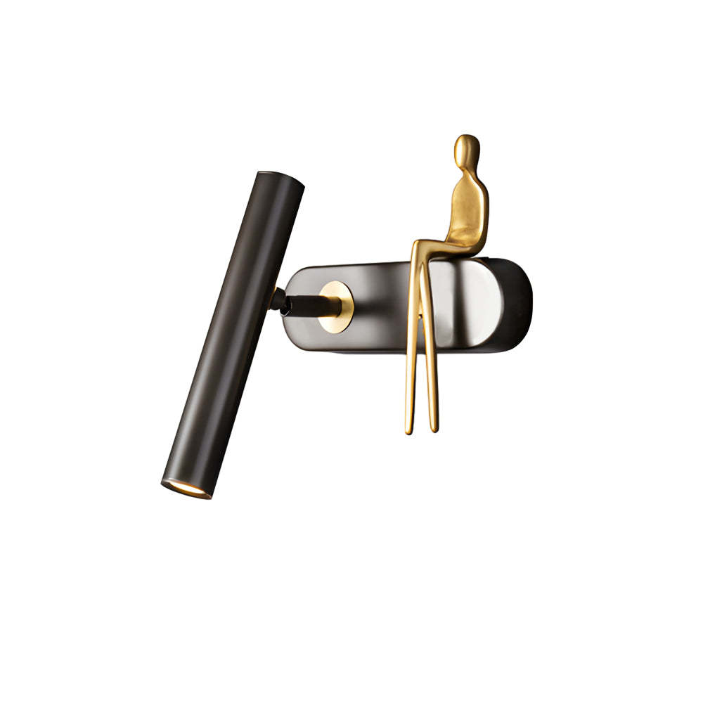 Brass 1-Light Slender Adjustable LED Wall Spotlight