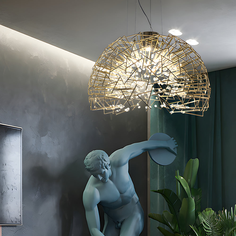 Semicircular Sphere Stars Post-Modern Chandelier