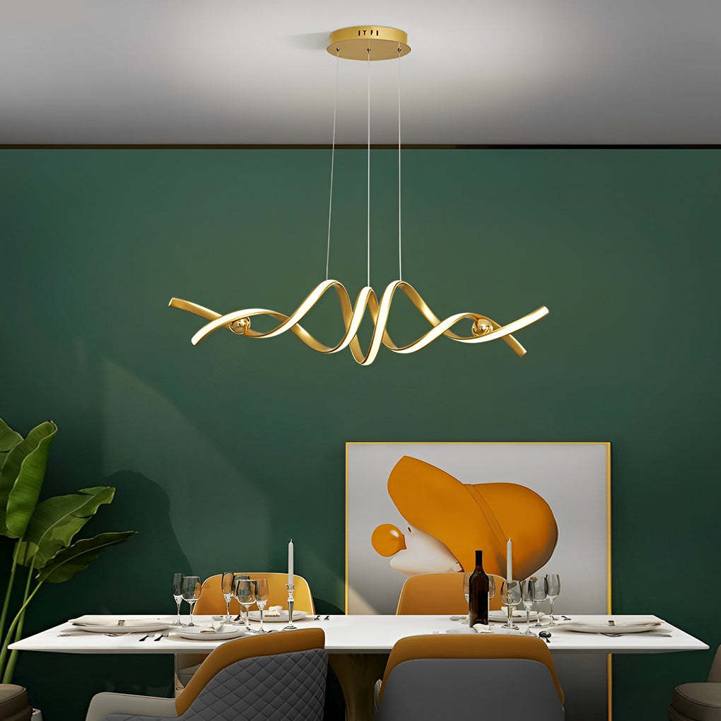 Wave Strip Twisted Dimmable LED Nordic Chandelier