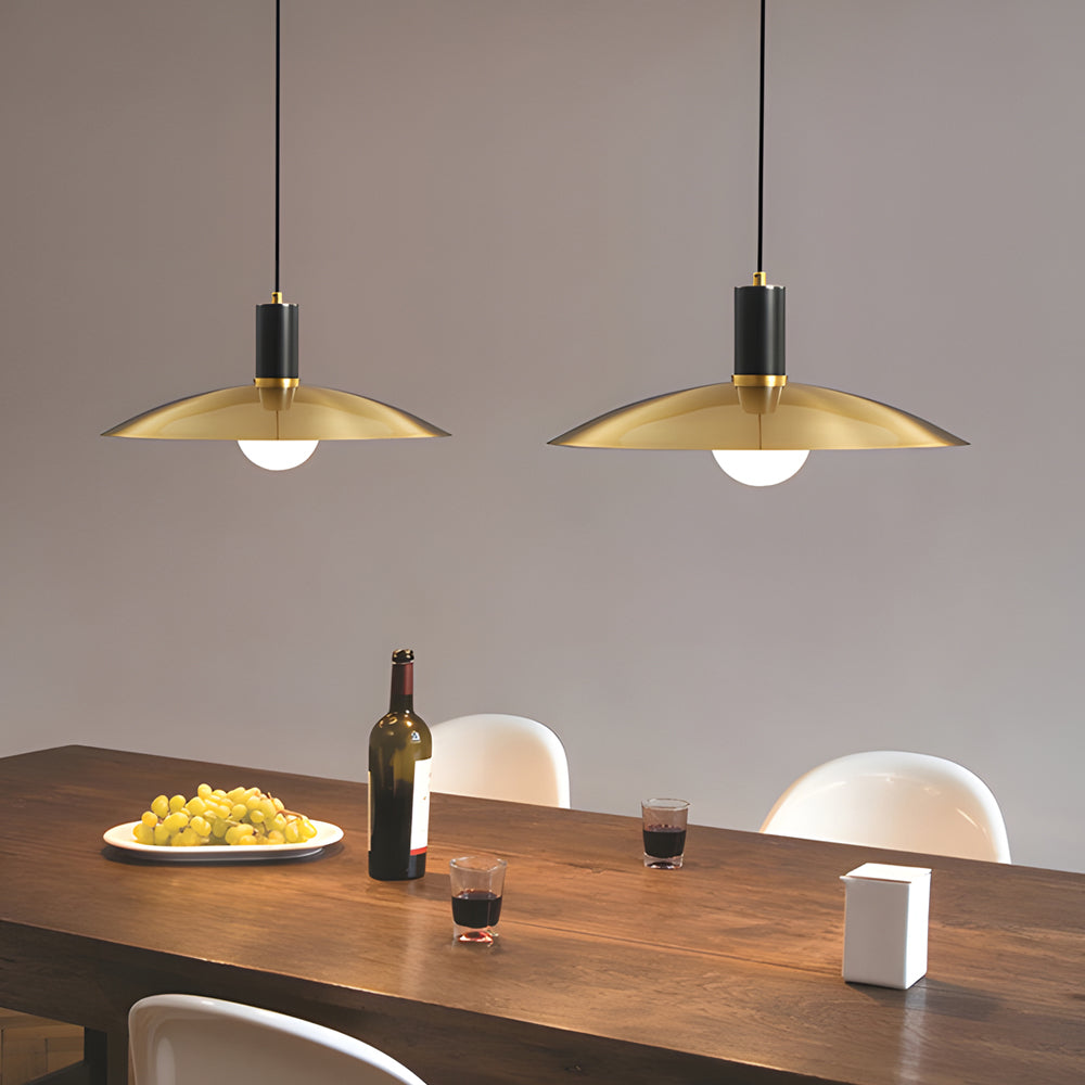Modern flared bronze pendant lighting, Lighom — Matte Black