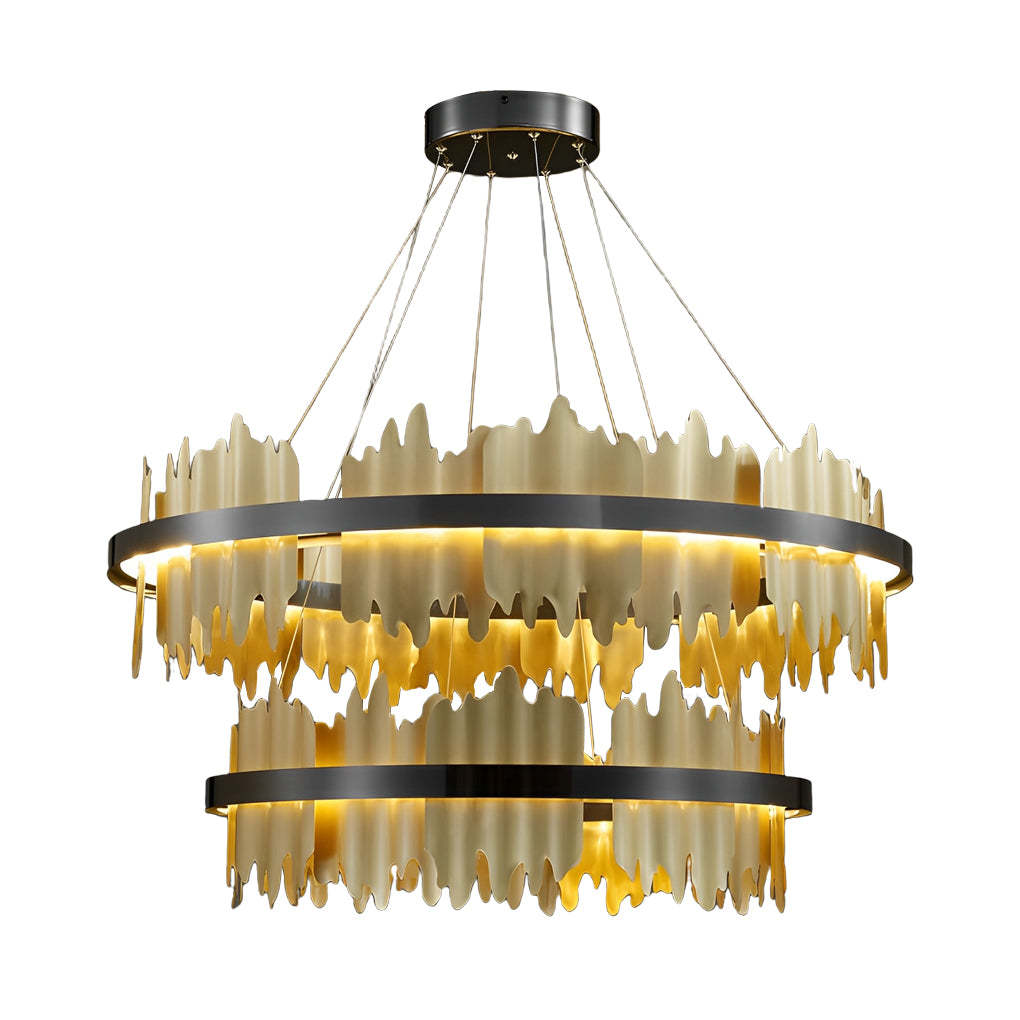 Circular Metal Dimmable LED Postmodern Chandelier