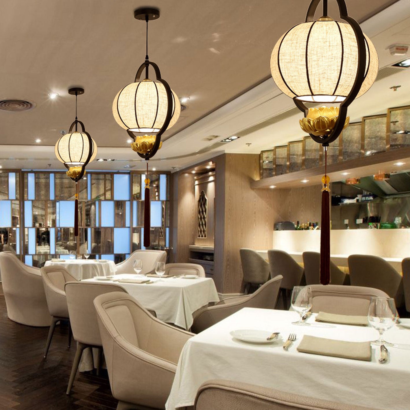 Chinese Retro Luxury Wrought Iron Pendant Light