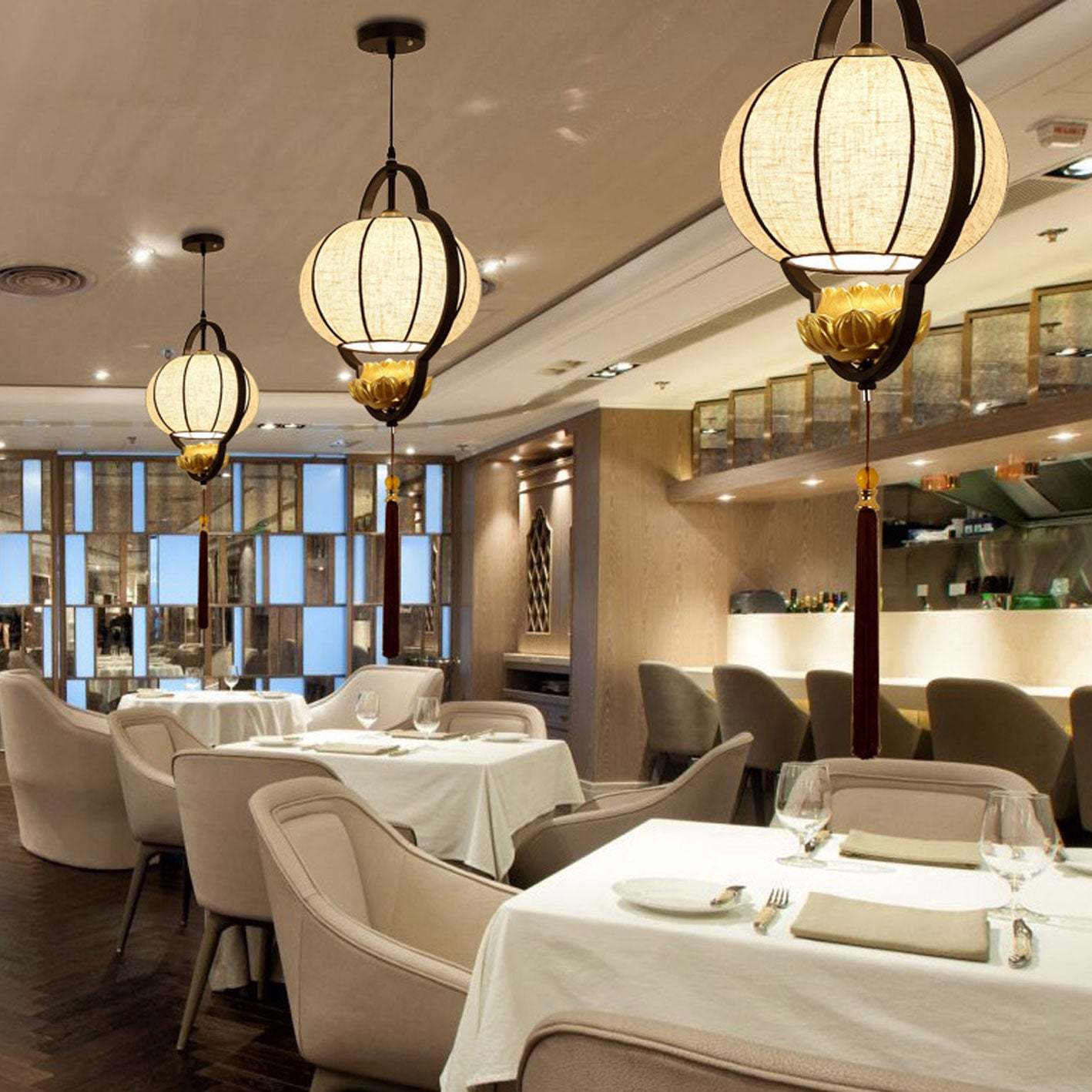 Chinese Retro Luxury Wrought Iron Pendant Light