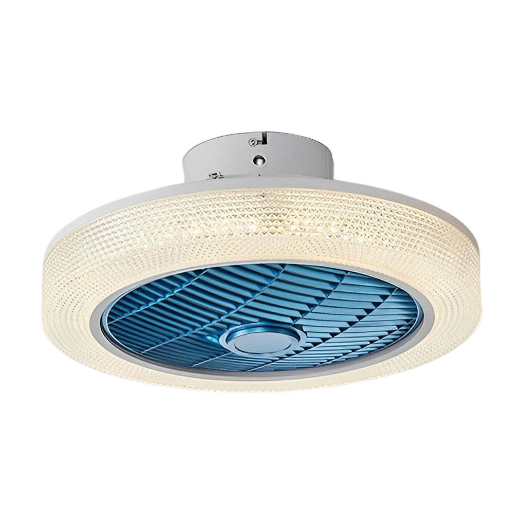 Round Dimmable LED Warm-Air Mute Bladeless Fan