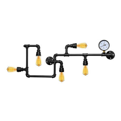 Vintage Iron Water Pipes Retro Creative Industrial Style Wall Light Fixture-Lighom