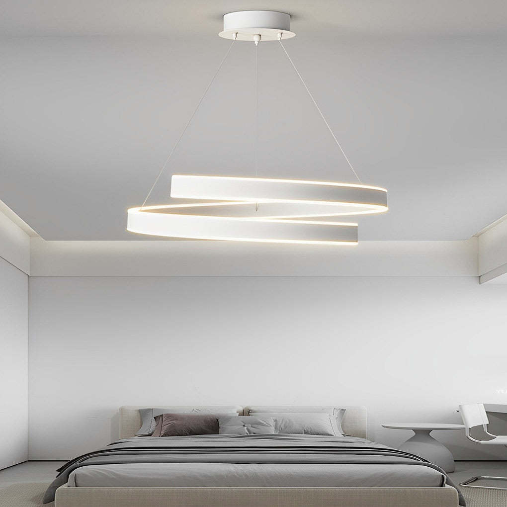 Rotating Ring Dimmable LED White Nordic Chandelier
