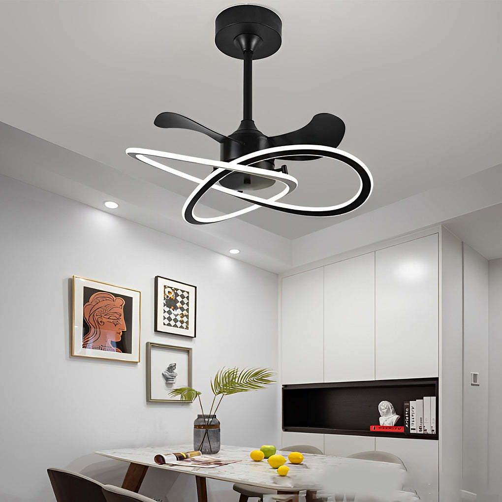Wave Flower LED Mute Timing Nordic Fan