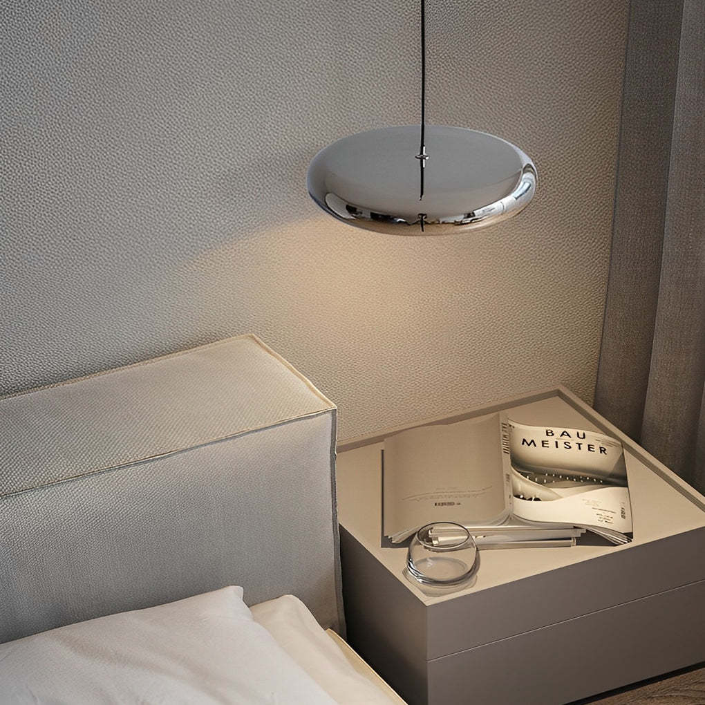 Minimalist Round Mirrored Aluminum Acrylic LED Chandelier
