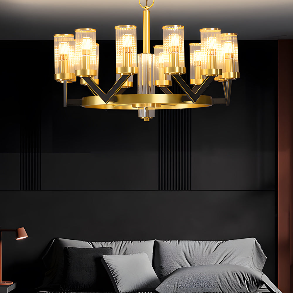Modern molecular wood glass chandeliers, Lighom — 12-Light