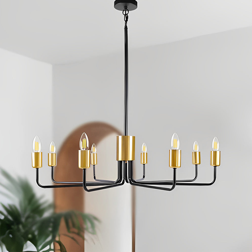 8-Light Iron Farmhouse American Chandelier Ceiling Light