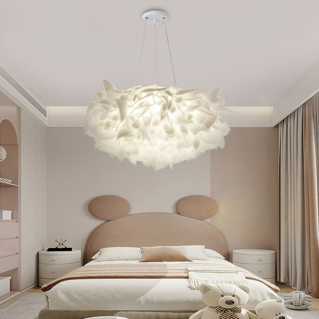 Flower Petal Dimmable LED White Nordic Chandelier