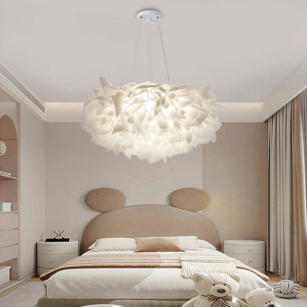 Flower Petal Dimmable LED White Nordic Chandelier