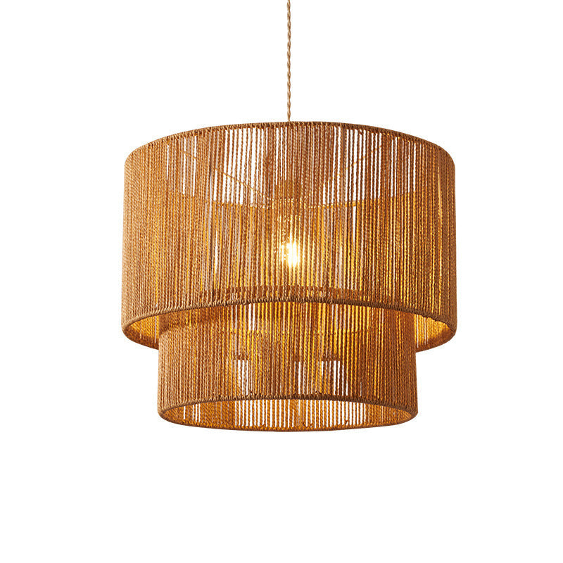 Retro Rope Woven Dining Room Pendant Light