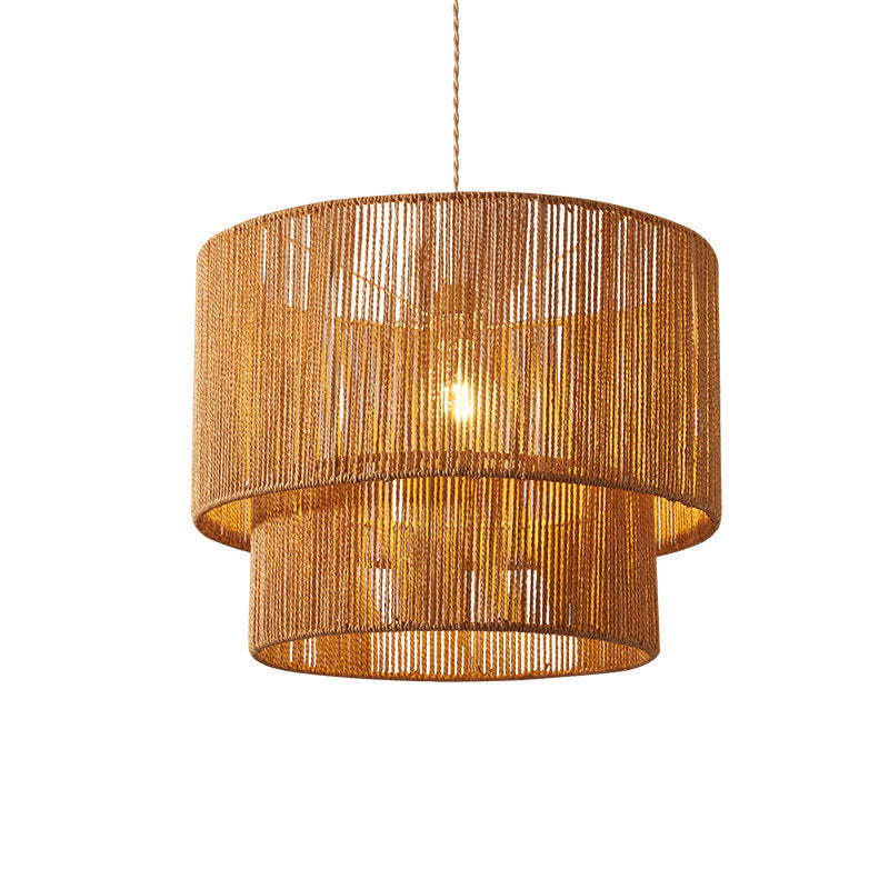 Retro Rope Woven Dining Room Pendant Light