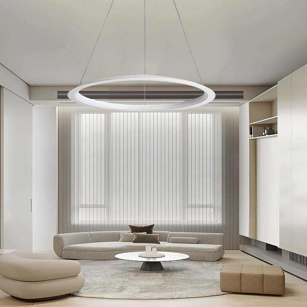Minimalist Round LED Dimmable Nordic Chandelier