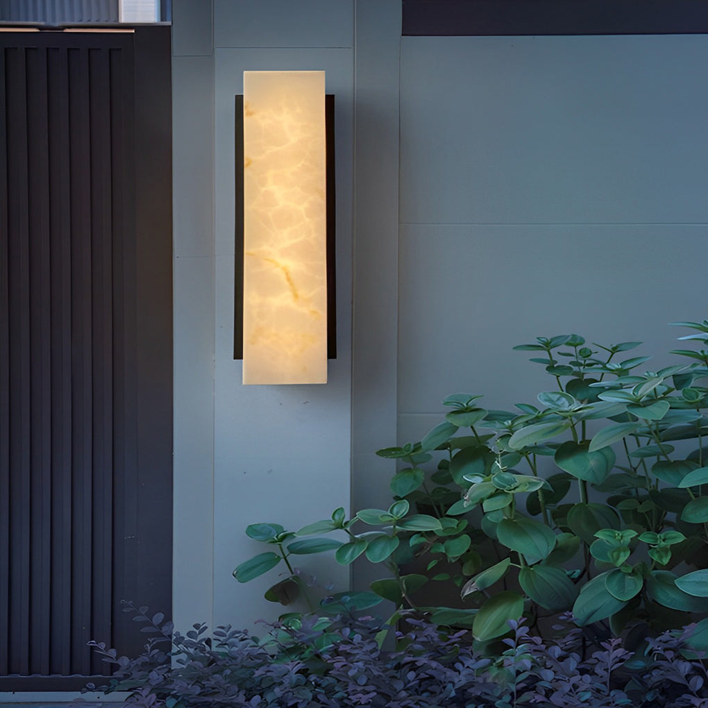 Modern rectangular black metal outdoor wall lighting, Lighom — 18" / Set of 2