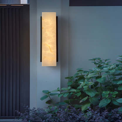 Rectangular Metal LED Waterproof Black Modern Outdoor Wall Lights-Lighom