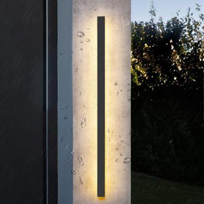 Black Long Strip Sconce Light Wall Lights Outdoor LED Lighting-Lighom
