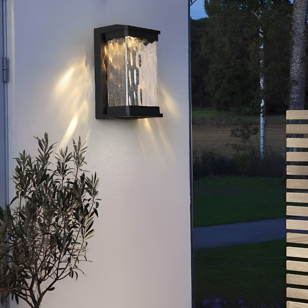 Waterproof Creative Glass LED Black Modern Outdoor Wall Sconce Lighting-Lighom