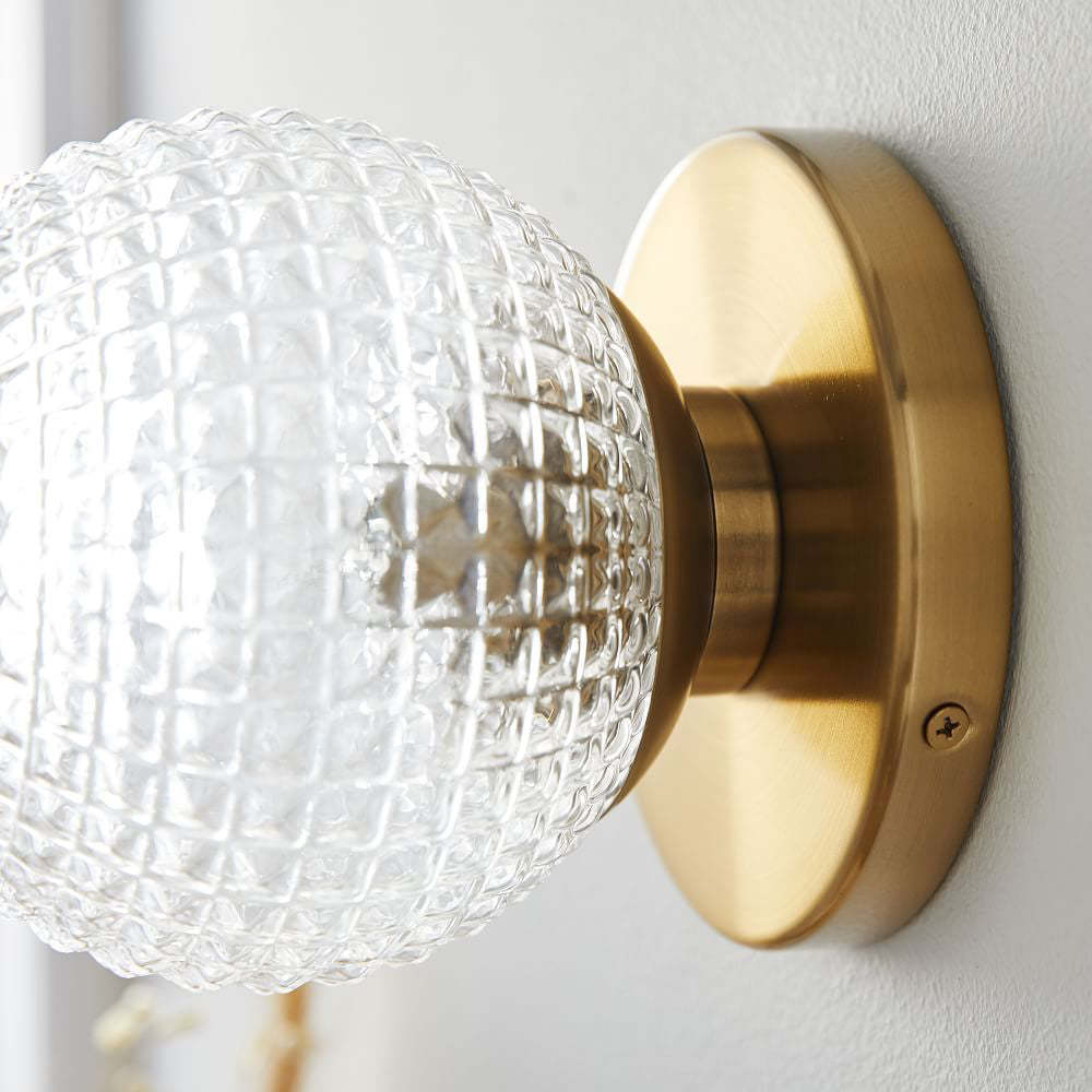 Glass Ball Copper Dimmable Modern LED Wall Light