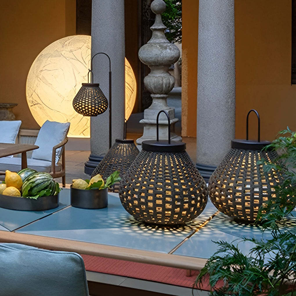 Portable Creative Rattan Waterproof LED Modern Outdoor Lights Lawn Lamp-Lighom