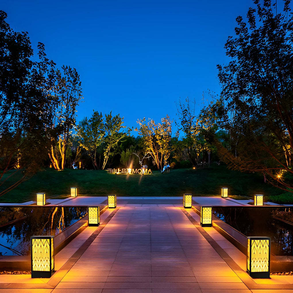 Waterproof LED Black Yard Decor Retro Lawn Lamp Outdoor Landscape Lighting-Lighom