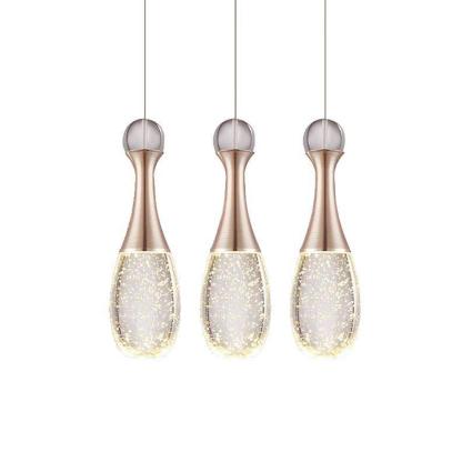 Mini Crystal Electroplated Metal LED Modern Pendant Light Hanging Lamp-Lighom
