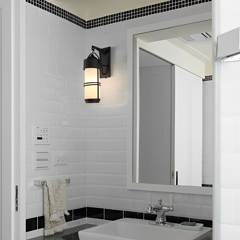 Black modern exterior retro wall sconces