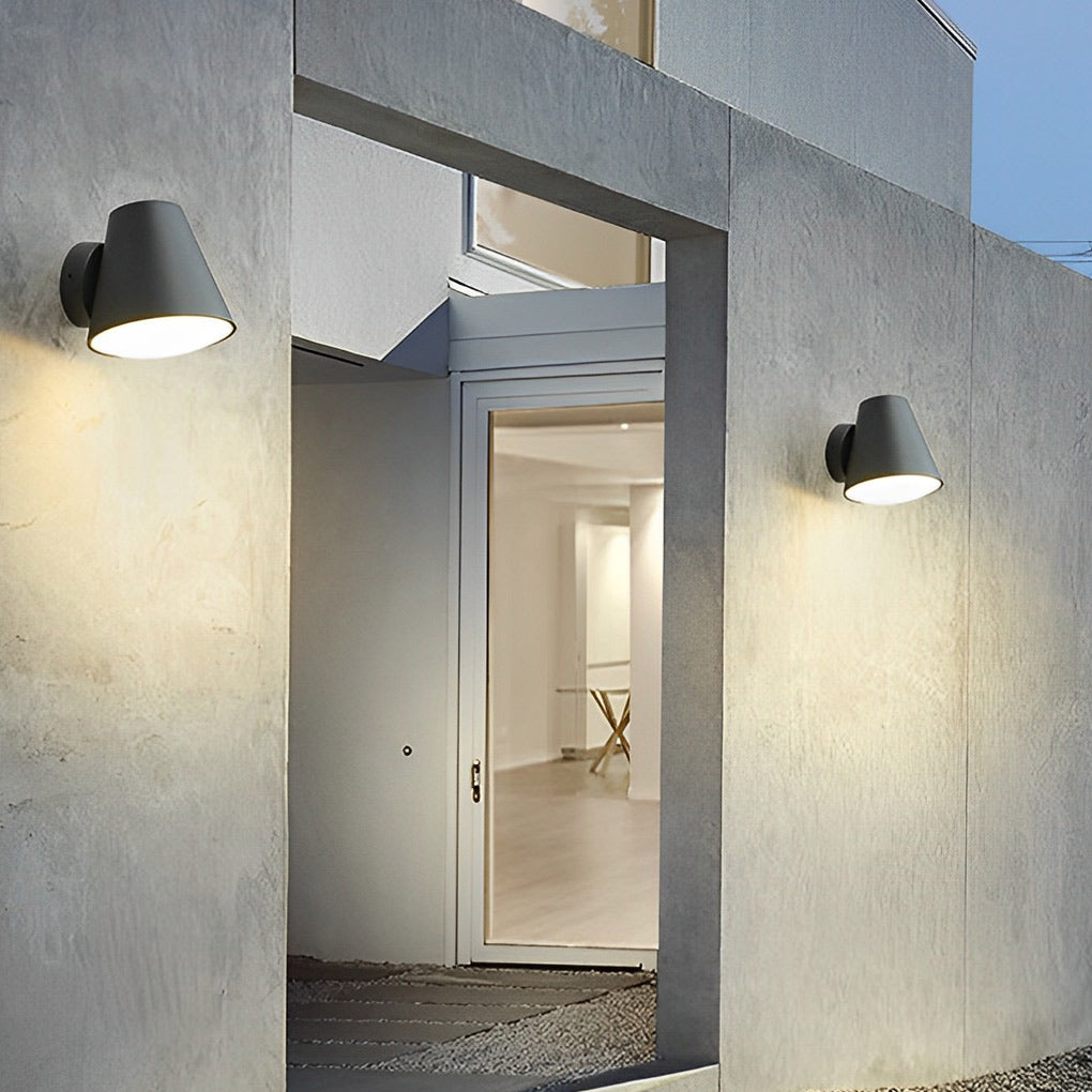 Cone Shape LED Waterproof Black Modern Outdoor Wall Lamp Exterior Lights-Lighom