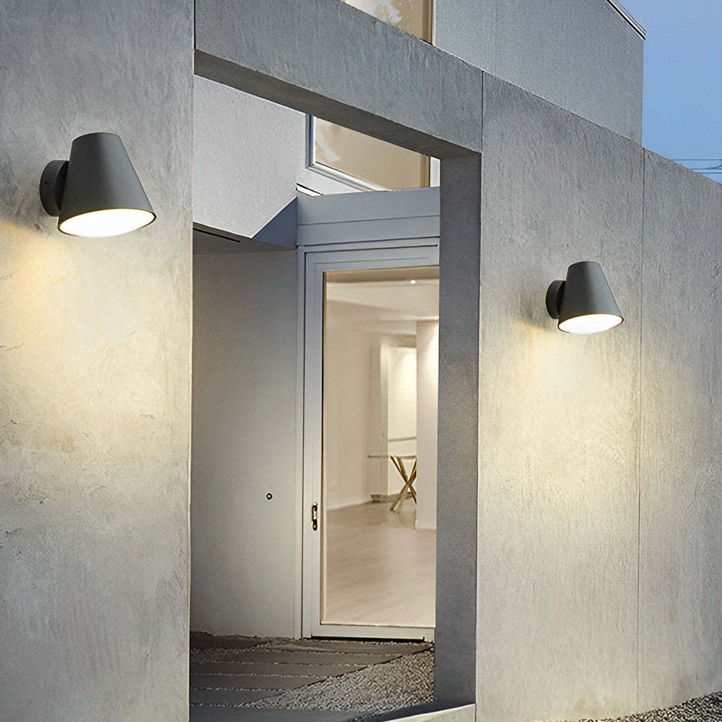 Cone Shape LED Waterproof Black Modern Outdoor Wall Lamp Exterior Lights-Lighom