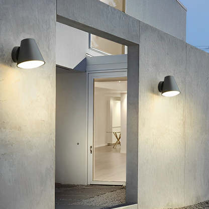 Cone Shape LED Waterproof Black Modern Outdoor Wall Lamp Exterior Lights-Lighom