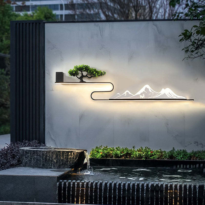 Mountain Scenery LED Modern Outdoor Wall Light