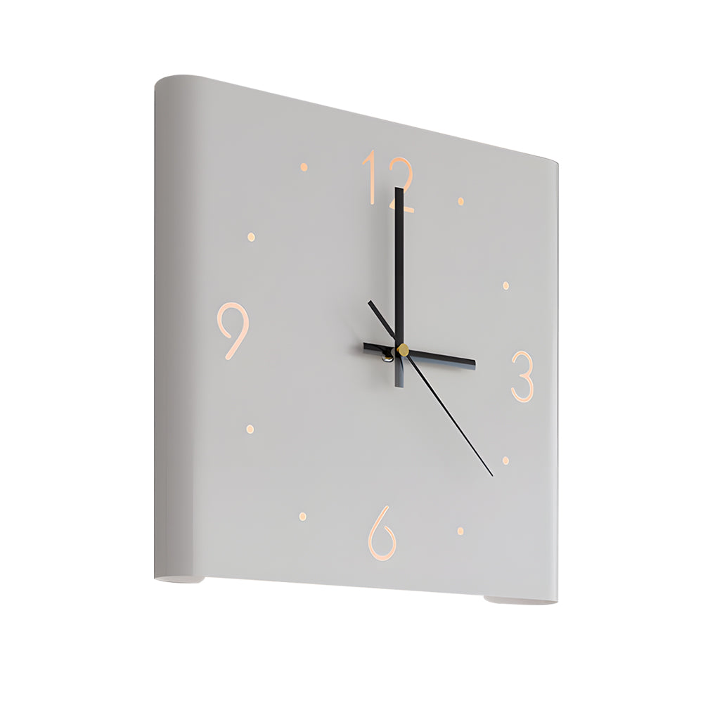 Square Metal Silent Backlit LED Corner Wall Clock Modern Wall Decor-Lighom