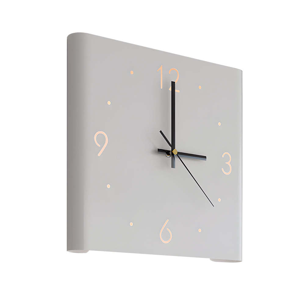 Square Metal Silent Backlit LED Corner Wall Clock Modern Wall Decor-Lighom