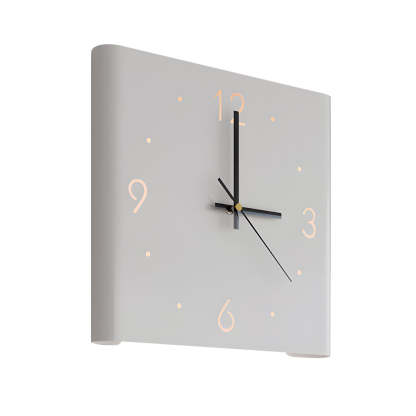 Square Metal Silent Backlit LED Corner Wall Clock Modern Wall Decor-Lighom
