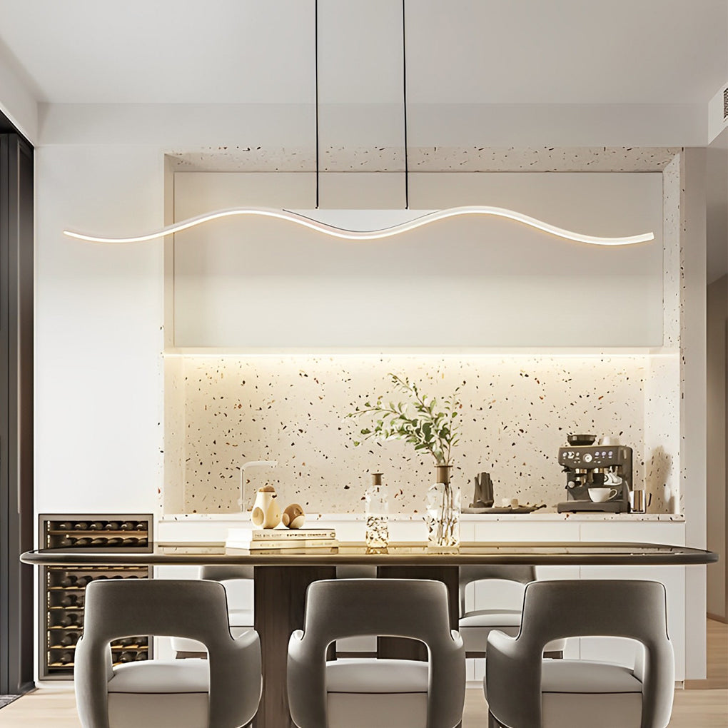 Wave synthetic pendant lighting for hallway — 39.4" L / 3-Color Changeable