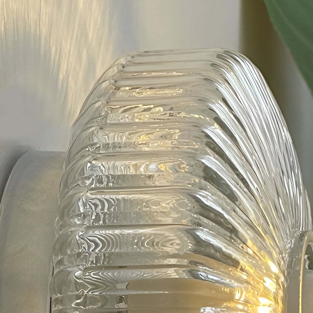 Round Cup Lid Transparent Glass Chromed Metal Medieval Modern Wall Lamp-Lighom
