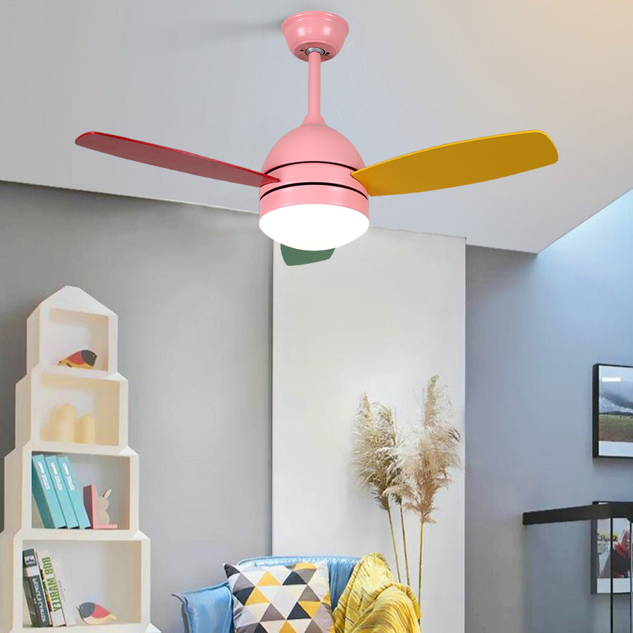 Modern Variable Frequency 6-gear Wind Speed Ultra Silent Kids Ceiling Fan-Lighom