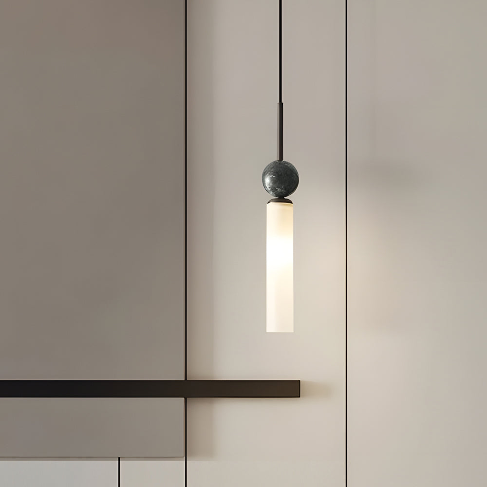 Vertical Marble Cylinder Modern Pendant Light