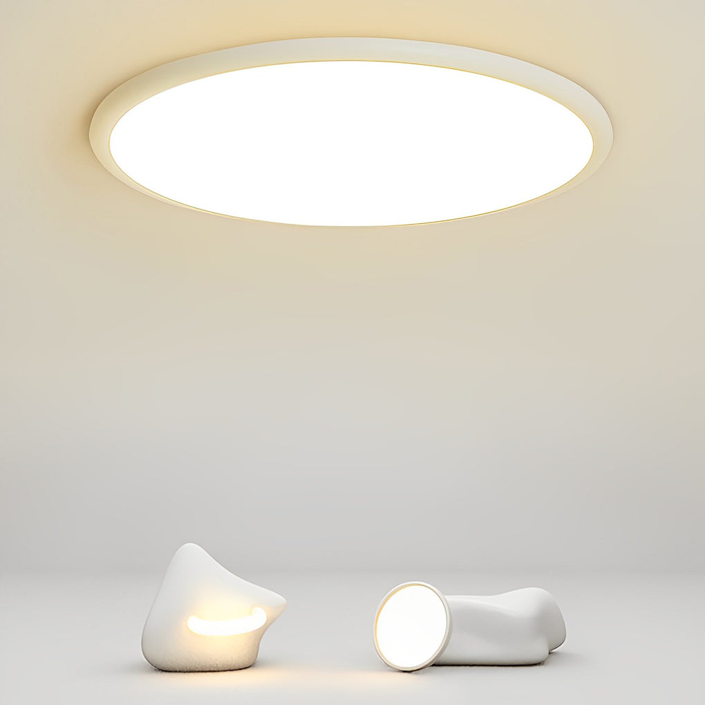 16" Modern Circle Black/White Flush Mount Light