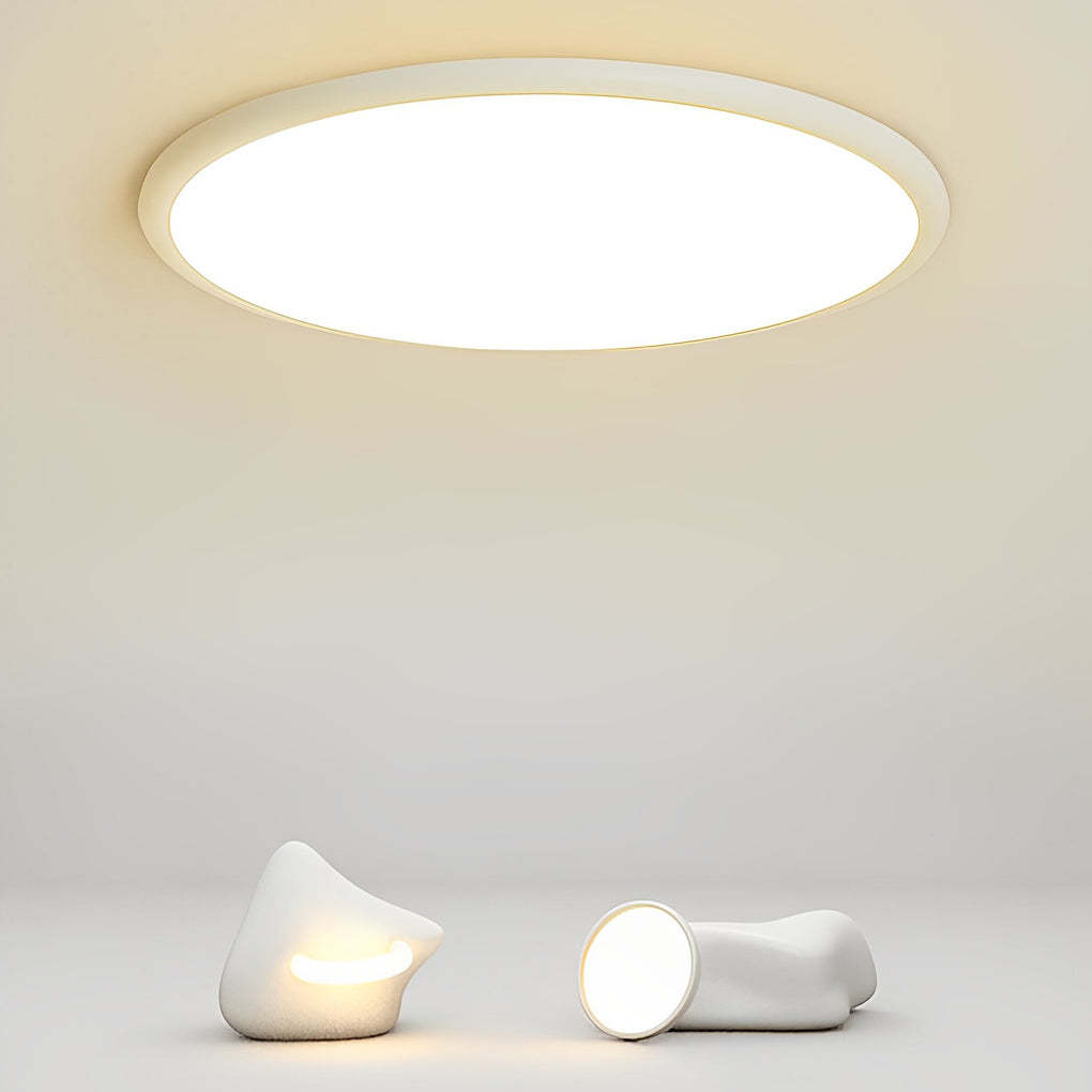 16" Modern Circle Black/White Flush Mount Light