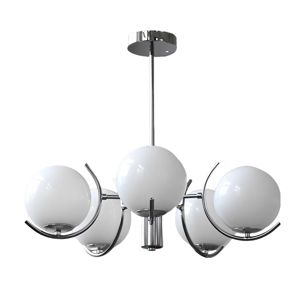 4/5-Light Glass Globe Iron Nordic Chandelier