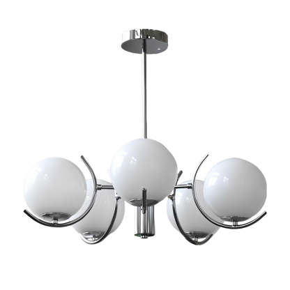 4/5-Light Glass Globe Iron Nordic Chandelier