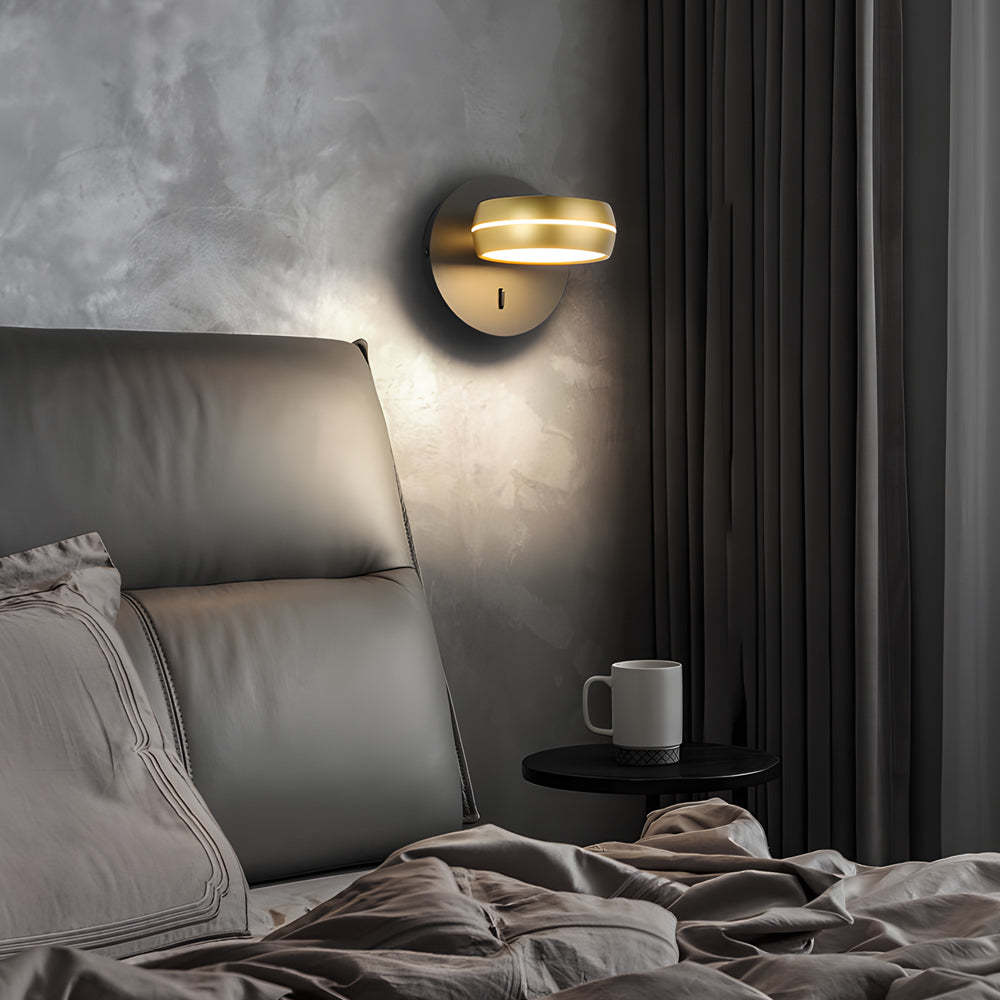 Round 6W LED Wall Sconce Rotatable Bedside Lamp-Lighom