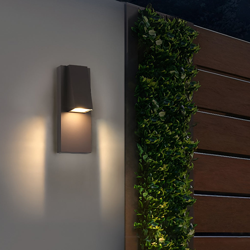 Rectangle Waterproof LED Black Modern Outdoor Wall Lamp Wall Light Fixture-Lighom