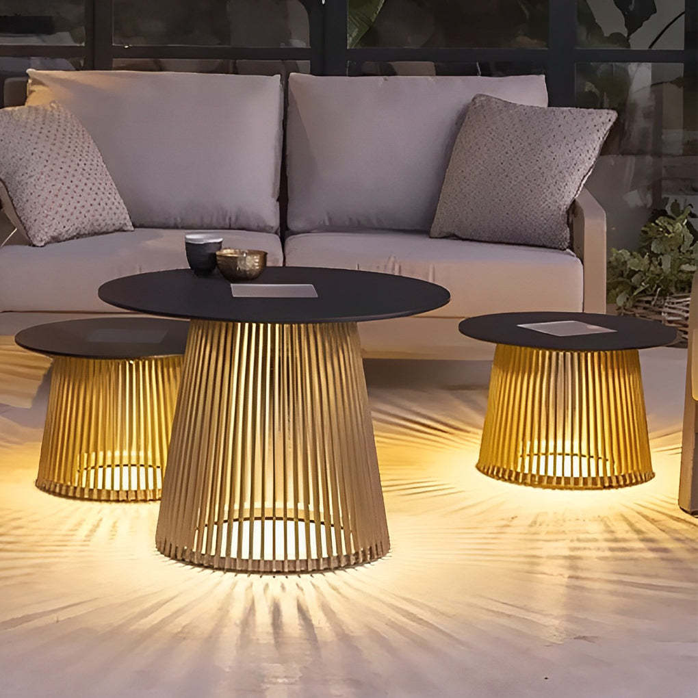 Round Iron Cage Table RGB 16-Color Solar Outdoor Lantern — Warm White / 1 Pc