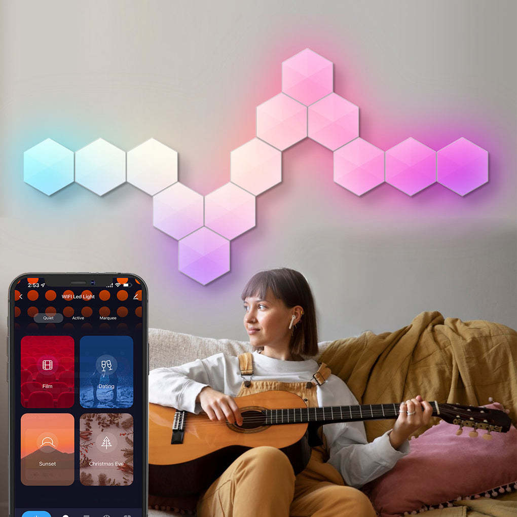 Hexagon Cellular RGBIC Intelligent Modern Wall Sconce