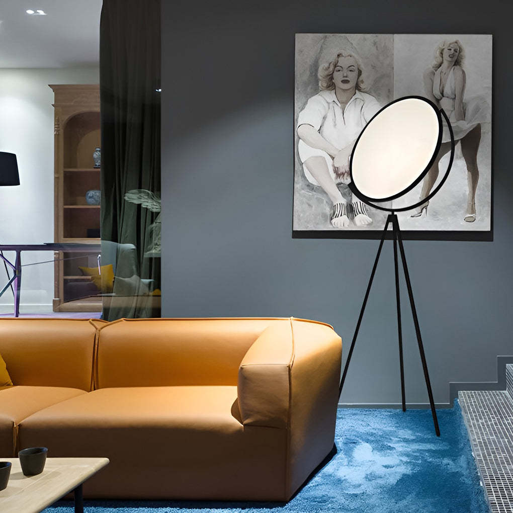 Black Metal Rotating LED Tripod Floor Lamp