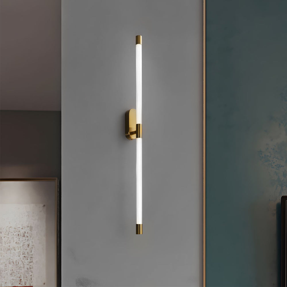 Acrylic Tube Tall Linear Wall Semi-Flush Mount Sconce-Lighom